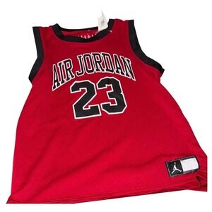 Kids Air Jordan 23 Basketball Jersey Red Black Size 6/5-6 Years